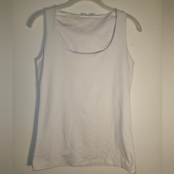 Zara Tops - Zara Cream Fitted Tank Top with Rounded Neckline